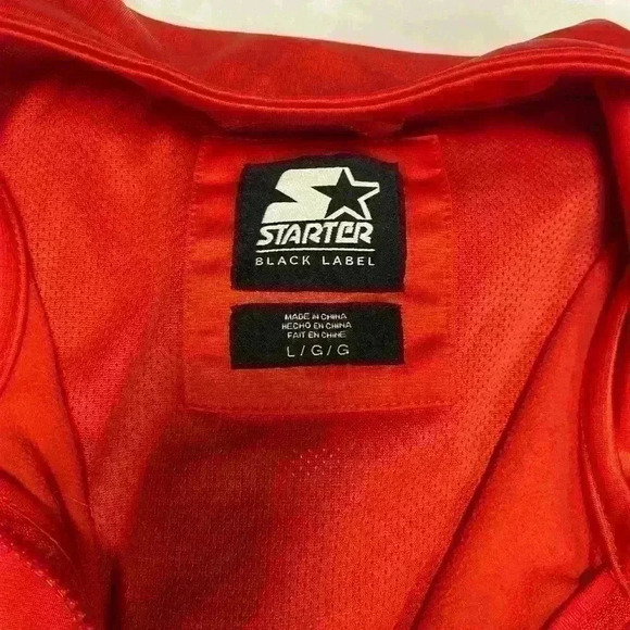 Red Starter zip up top, men’s large, black label - Picture 3 of 3